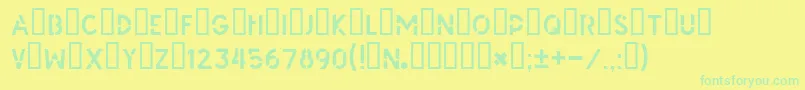 Fonte Gost1419296Part1 – fontes verdes em um fundo amarelo