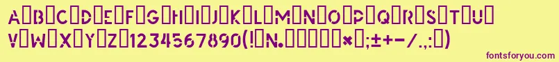 Gost1419296Part1 Font – Purple Fonts on Yellow Background