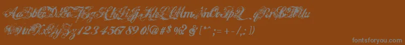 フォントHawaiiKiller – 茶色の背景に灰色の文字