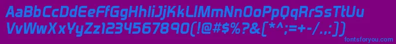 VenactirgBolditalic Font – Blue Fonts on Purple Background