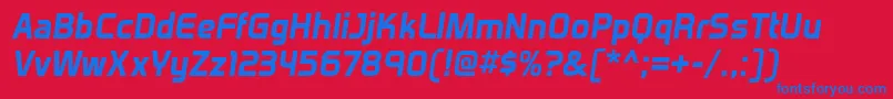 VenactirgBolditalic Font – Blue Fonts on Red Background