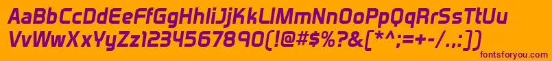 VenactirgBolditalic Font – Purple Fonts on Orange Background