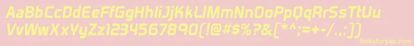 VenactirgBolditalic Font – Yellow Fonts on Pink Background