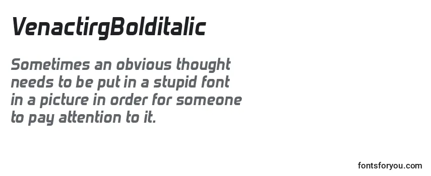 Review of the VenactirgBolditalic Font