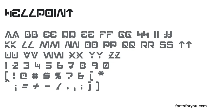 A fonte Hellpoint – alfabeto, números, caracteres especiais