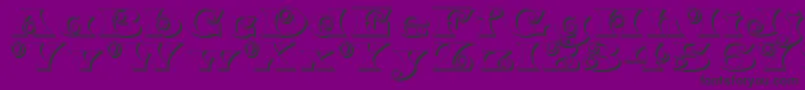 K22SpiralSwashShadow Font – Black Fonts on Purple Background