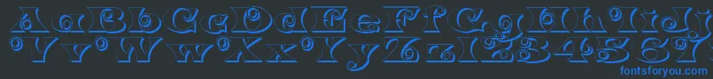 K22SpiralSwashShadow Font – Blue Fonts on Black Background