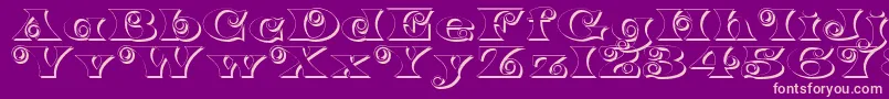K22SpiralSwashShadow Font – Pink Fonts on Purple Background