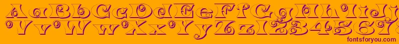 K22SpiralSwashShadow Font – Purple Fonts on Orange Background