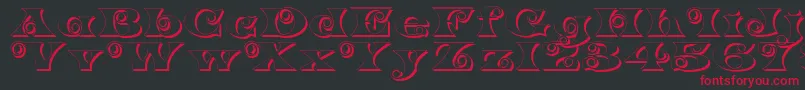 K22SpiralSwashShadow Font – Red Fonts on Black Background