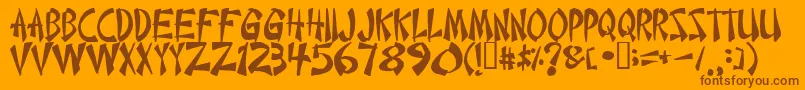 Chinese Font – Brown Fonts on Orange Background