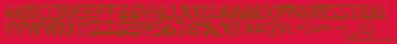 Chinese Font – Brown Fonts on Red Background