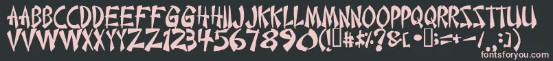 Chinese Font – Pink Fonts on Black Background