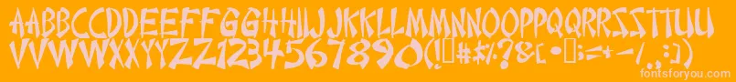 Chinese Font – Pink Fonts on Orange Background