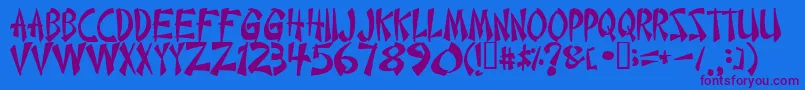 Chinese Font – Purple Fonts on Blue Background