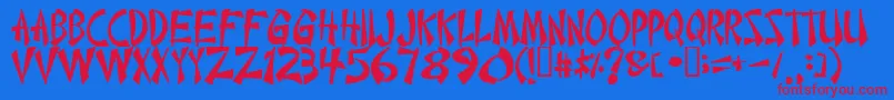 Chinese Font – Red Fonts on Blue Background