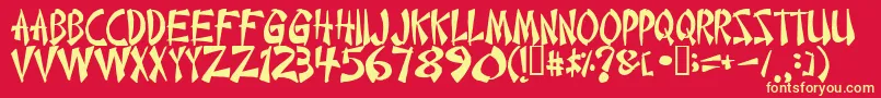 Chinese Font – Yellow Fonts on Red Background