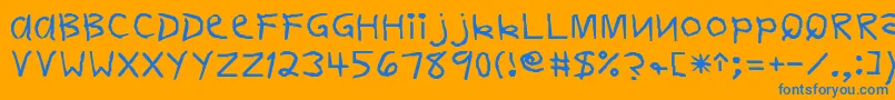 DearteacherNormal Font – Blue Fonts on Orange Background