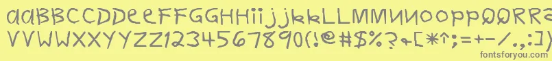 フォントDearteacherNormal – 黄色の背景に灰色の文字