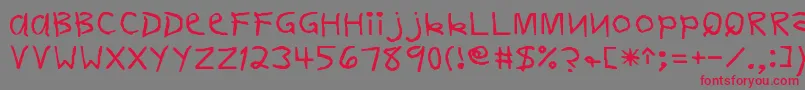 DearteacherNormal Font – Red Fonts on Gray Background