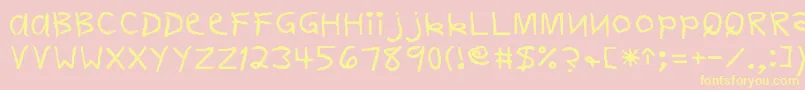 DearteacherNormal-Schriftart – Gelbe Schriften auf rosa Hintergrund