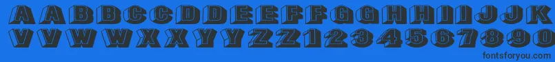 Leecapsex Font – Black Fonts on Blue Background