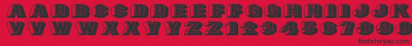 Leecapsex Font – Black Fonts on Red Background