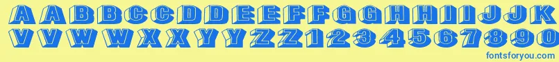 Leecapsex Font – Blue Fonts on Yellow Background