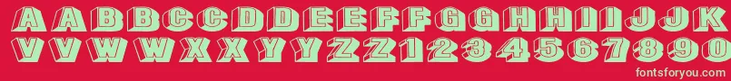 Leecapsex Font – Green Fonts on Red Background