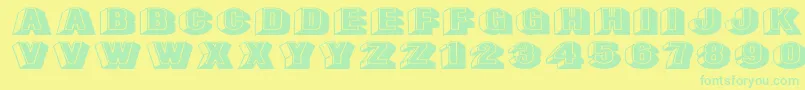 Leecapsex Font – Green Fonts on Yellow Background