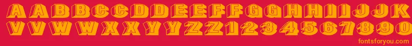 Leecapsex Font – Orange Fonts on Red Background