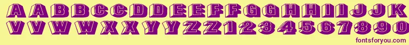 Leecapsex Font – Purple Fonts on Yellow Background