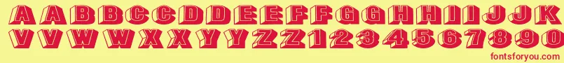 Leecapsex Font – Red Fonts on Yellow Background