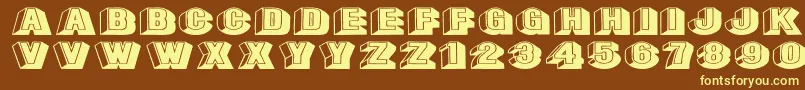 Leecapsex Font – Yellow Fonts on Brown Background