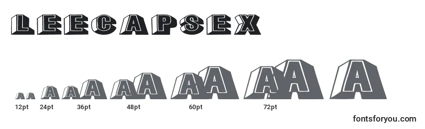 Размеры шрифта Leecapsex