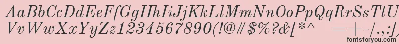 フォントOldstandardItalic – ピンクの背景に黒い文字