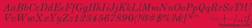 フォントOldstandardItalic – 赤い背景に黒い文字