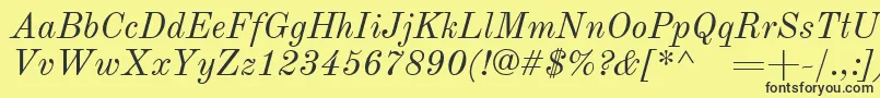 fuente OldstandardItalic – Fuentes Negras Sobre Fondo Amarillo