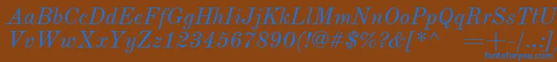 OldstandardItalic Font – Blue Fonts on Brown Background
