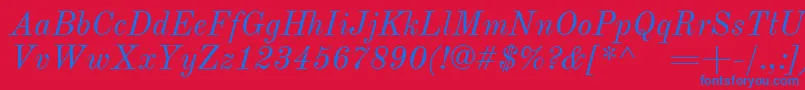 OldstandardItalic Font – Blue Fonts on Red Background