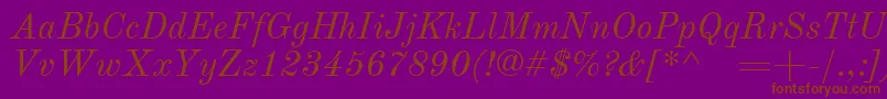 OldstandardItalic Font – Brown Fonts on Purple Background