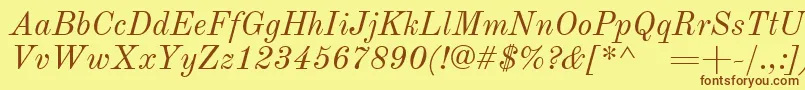OldstandardItalic Font – Brown Fonts on Yellow Background
