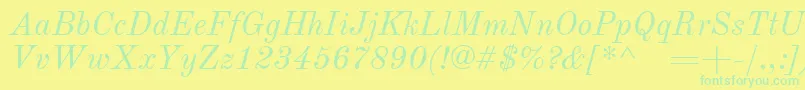 OldstandardItalic Font – Green Fonts on Yellow Background