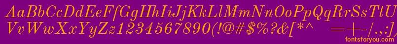 OldstandardItalic Font – Orange Fonts on Purple Background