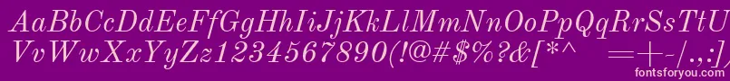 OldstandardItalic Font – Pink Fonts on Purple Background