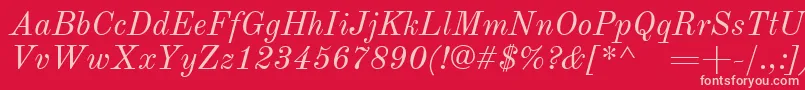 OldstandardItalic Font – Pink Fonts on Red Background