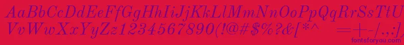 OldstandardItalic Font – Purple Fonts on Red Background
