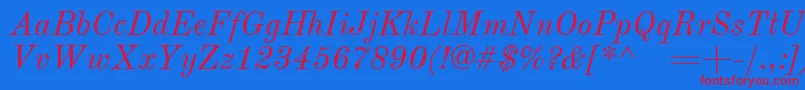 OldstandardItalic Font – Red Fonts on Blue Background