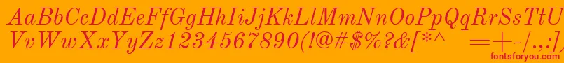 OldstandardItalic Font – Red Fonts on Orange Background