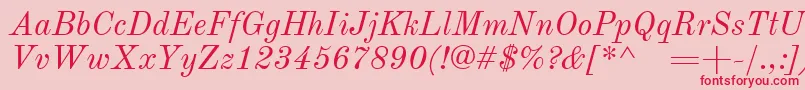 OldstandardItalic Font – Red Fonts on Pink Background